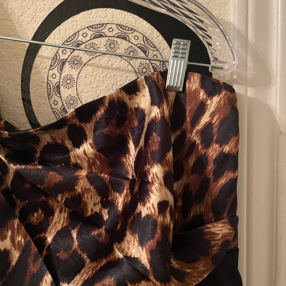 Snap Plus Size Womens zipper sides animal print cold shoulder dress size 16W pre - Picture 4 of 14